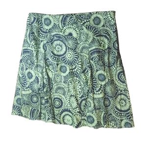 Groovy Mini Skirt Black Lime Green Flower Sz 16W Cottage Rave Punk